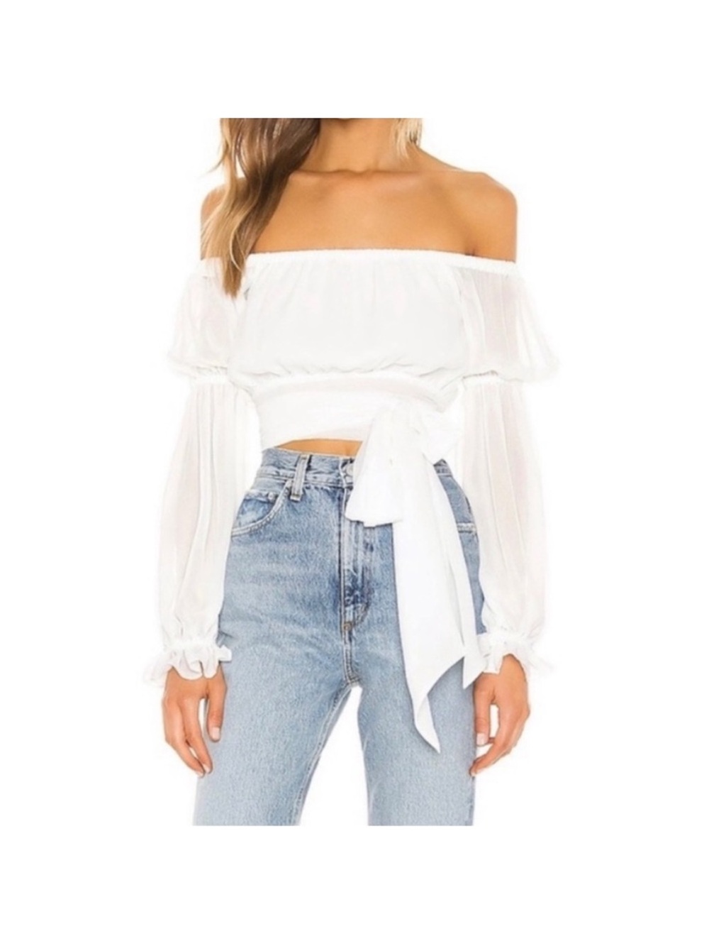 Major Elle White Off-Shoulder Sydney Top